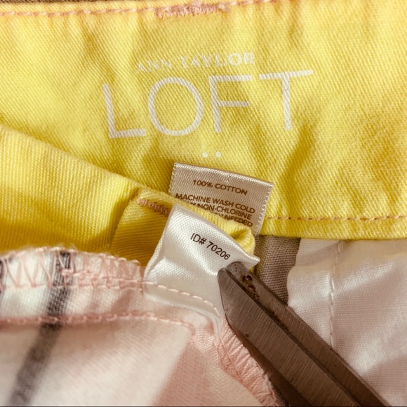 Loft Ann Taylor / Preppy Pastel Yellow Gray Pink - Picture 6 of 8